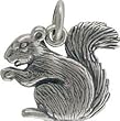 Double Sided Sitting Squirrel Pendant in Sterling Silver, #7600