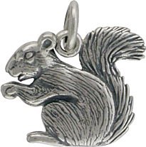 Double Sided Sitting Squirrel Pendant in Sterling Silver, #7600