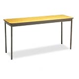 Barricks UT1860LQ Utility Table With Steel Legs, Rectangular, 60w x 18d x 30h, Oak