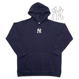 New York Yankees MLB Youth JV Pullover Hooded Sweatshirt by Antigua (Navy Blue)