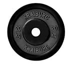Kraiburg 20 kg Rubber Bumper Weight Plates for Crossfit Powerlifting, One Pair