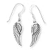 Oxidized Angel Wings French Wire Earrings