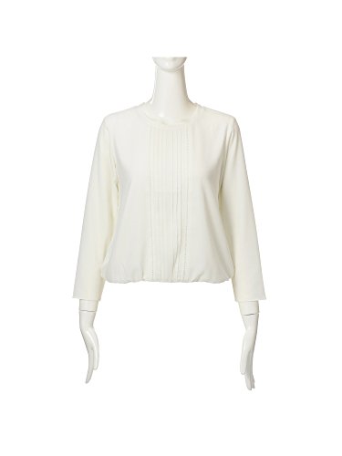 (トランスワーク) TRANS WORK 【ウォッシャブル】リヨセルウールシルケット天竺カットソーコンビブラウス U1P11437__