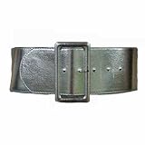 Silver Ultra Wide Metallic Stretch Belt
