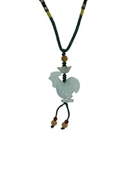 Rooster Zodiac Jade Necklace with Green Cord Born In: 1945, 1957, 1969, 1981, 1993, 2005, 2017