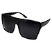 grinderPUNCH All Black Limo Dark Rectangular Flat Top Mob Oversized Sunglasses