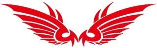3 Pieces Car Laptop Decal Sticker Wing Red 8.5''*2.5''
