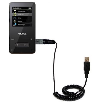 Coiled USB Cable for the Archos 18 18b Vision A18VB with Power Hot Sync and Charge capabilities - uses Gomadic TipExchange Technology