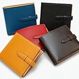 ワックスコードバンのフラップ留め二つ折財布★彼も！彼女も！男女兼用の財布♪