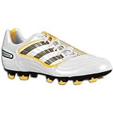 adidas Men's X Absolado X Firm Ground Soccer Cleat,White/Brown/Yellow,13 M