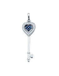 0.10CT BLUE DIAMOND KEY PENDANT