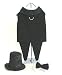 Dog Tuxedo w/ Formal Tails- Black, Medium (Chest 16-19