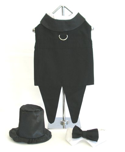 Doggie Design Dog Tuxedo w/ Formal Tails- Black, XXL (Chest 26-31