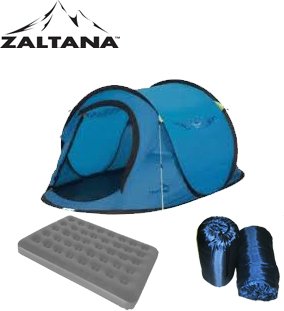 POP UP TENT WITH AIR MATTRESS(DOUBLE) AND 2PCS 3LB SLEEPING BAG