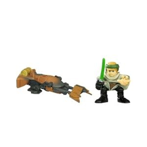 Star Wars 2010 Galactic Heroes 2Pack Endor Luke Skywalker Speeder Bike