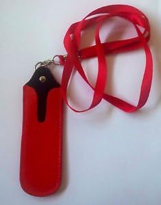 INKSPLUS CE4 EGO Shisha Lanyard Case Holder - Soft Lined and faux leather ALL types of CE4 EGO -T VARIOUS COLOURS AVAILABLE (RED)