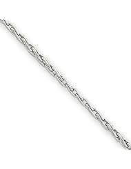 14k White Gold 18in 1.25mm Round Parisian Wheat Necklace Chain. Metal Wt- 4.4g
