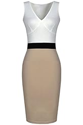 V-neck Acrylic Bodycon Dress/Midi Dress 
