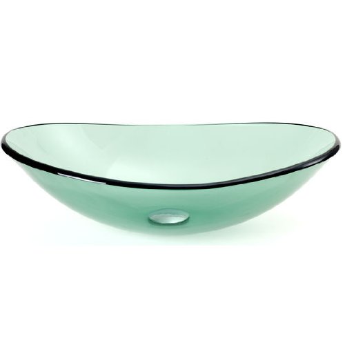 DreamlineTM Tempered Glass Oval Green Glass