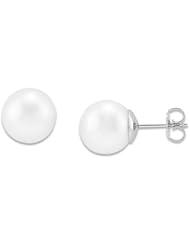 South Sea White Pearl Earrings in 14K White Gold (10-11mm)