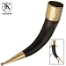 Natural Horn Drinking Horn with Brass Cap 15 Inch