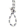 Valero  Pearls  Damen-Kette  S��wasser-Zuchtperlen  wei�  hellgrau  blauviolett  ca.  5,5-6,0   mm  Perlgarn  60201092