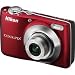 Nikon COOLPIX L24 14 MP Digital Camera with 3.6x NIKKOR Optical Zoom Lens and 3-Inch LCD (Red)