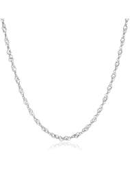 Duragold 14k White Gold Solid Singapore Chain Necklace (1.35)
