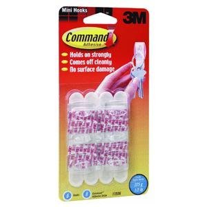Command 17006 Mini Hooks with Adhesive Strips, 6 Hooks 8 Strips