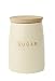 T&G Scimitar Sugar Jar in Cream Ceramic with Natural Hevea Wood Lid