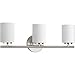 Progress Lighting P2159-09 Contemporary/Soft 3-100W Med Bath Bracket, Brushed Nickel