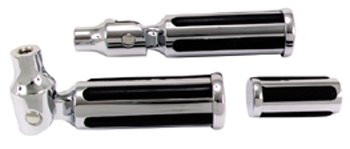 Polished Folding Straight Footrest & Foot Shift Peg Kit<br>Footrests measure 6 <font size="1"><sup>1</sup>/<sub>2</sub></font>" long, are drilled & tapped for <font size="1"><sup>3</sup>/<sub>8</sub></font>-16 thread and include stainless steel mounting hardware-by-Excel Components