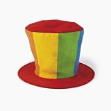 Oversized Rainbow Clown Top Hat