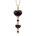 10k Rose Gold Natural Garnet Heart Necklace Pendant - 3.00 cttw