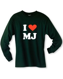 I LOVE MJ on Long Sleeve Adult & Youth Cotton T-Shirt (in 24 colors)