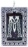 Celtic Letter "M" Pewter Pendant Necklace