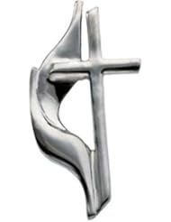 Methodist Cross Lapel Pin in Sterling Silver