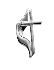 Methodist Cross Lapel Pin in Sterling Silver