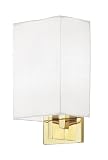 Nulco Lighting Wall Sconces 2380 F 02 Polished Brass Lamda 6 Ada Sconce With White Shade 1Pl Polished Brass