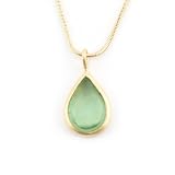 Small Peridot Teardrop Necklace by Michael Vincent Michaud