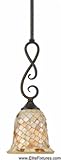 Quoizel MY1506ML Monterey Mosaic 1 Light Mini Pendant, Malaga and Pen Shell Mosaic Glass Shade