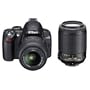 Nikon D3000 10MP Digital SLR Camera with 18-55mm f/3.5-5.6G & 55-200 AF-S DX VR Nikkor Zoom Lenses