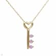 Heart Necklace With Genuine Sapphires Beautifully Crafted in Yellow Gold Length 18in