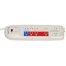 Smart Strip LCG5 Energy Saving Power Strip with Auto-Switching Technology and Modem/Coaxial Surge Protection