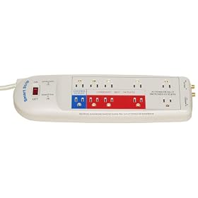 Smart Strip LCG5 Energy Saving Power Strip with Auto switching Technology and Modem/Coaxial Surge Protection