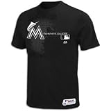 MLB Men's Florida Marlins Authentic Collection Change Up Short Sleeve Basic Tee (Black, Large)