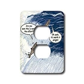 Rich Diesslins Funny General - Editorial Cartoons - Salmon Spawning Advice - Light Switch Covers - 2 plug outlet cover