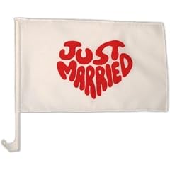 Autofahne Autoflagge Hochzeit - Just Married 30 x 45 cm