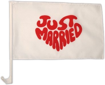Cover image : Autofahne Autoflagge Hochzeit - Just Married 30 x 45 cm