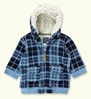 Zip Through Check Hooded Fleece Top